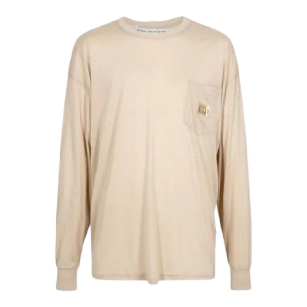 Advisory Board Crystals Logo Patch Long Sleeve Tee R-Shirt in Ecru Tan Size XL
